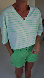 BEVIN cotton paperbag short green