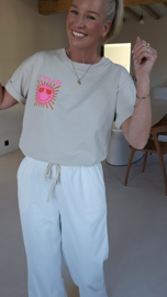 HAPPY cotton T-shirt beige