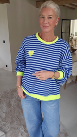 MOXIE striped sweatshirt kobalt blue