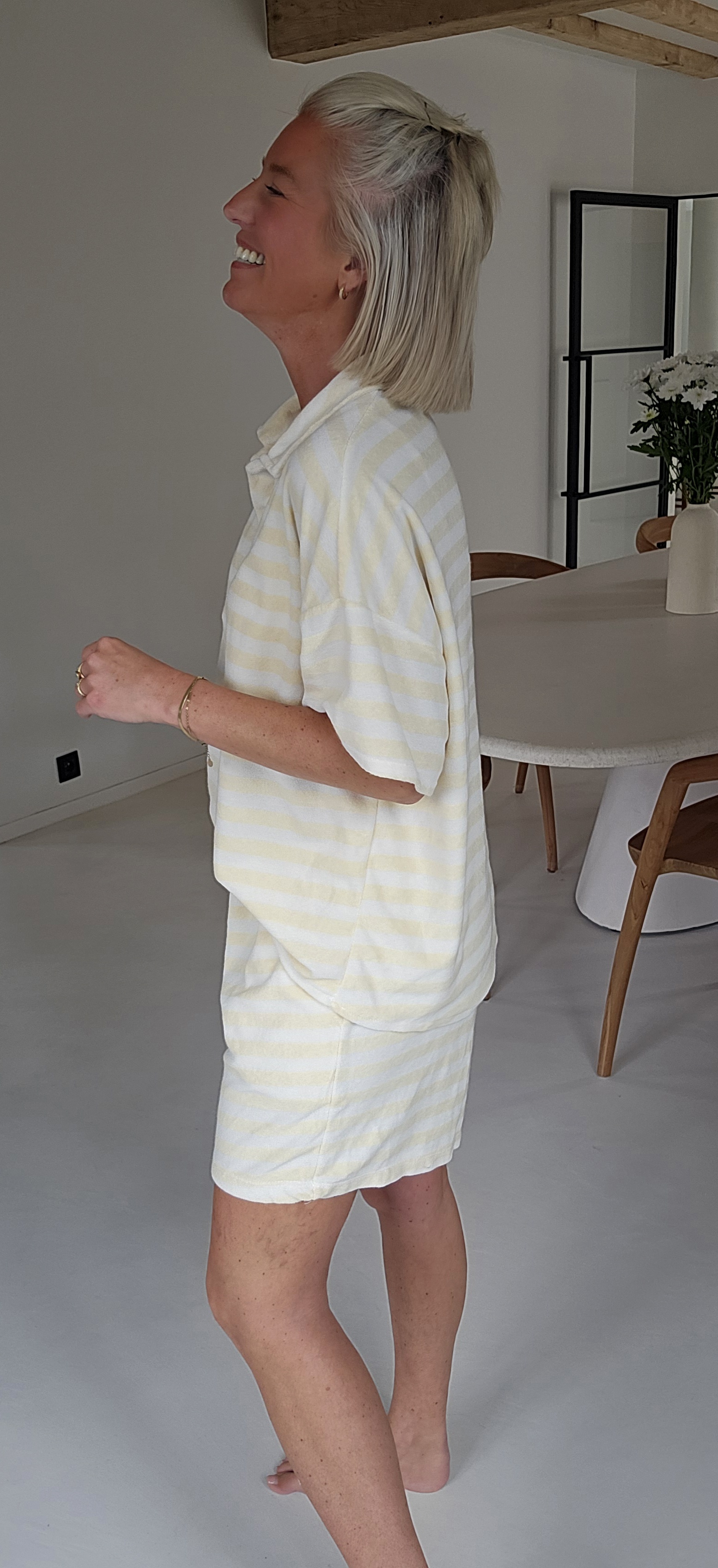 TITINE striped terry set vanilla