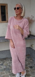 MANDU soft velvet maxi dress soft old pink