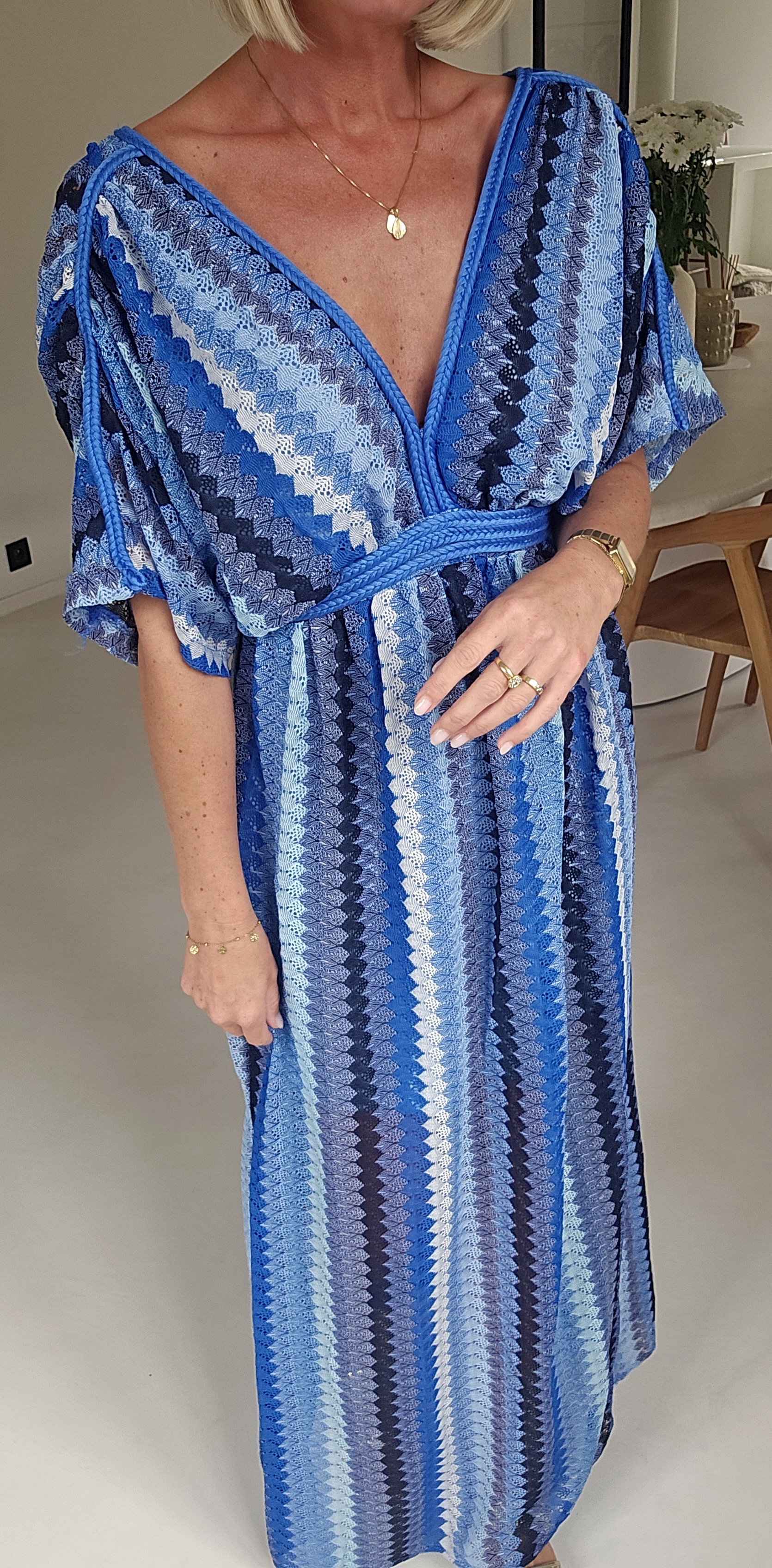 CANDICE maxi crochet dress kobalt blue