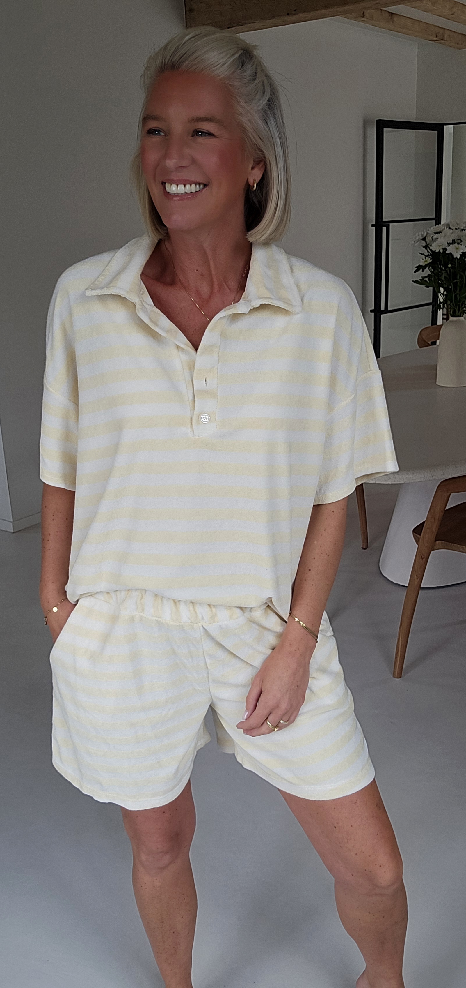 TITINE striped terry set vanilla