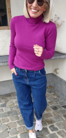 BASIC viscose turtleneck knit aubergine