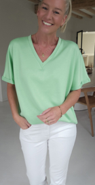 BRIA short-sleeved v-neck sweatshirt apple green