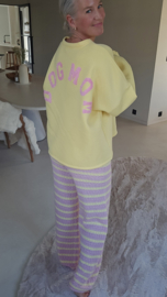 DOGMOM fleece sweatshirt yellow pink