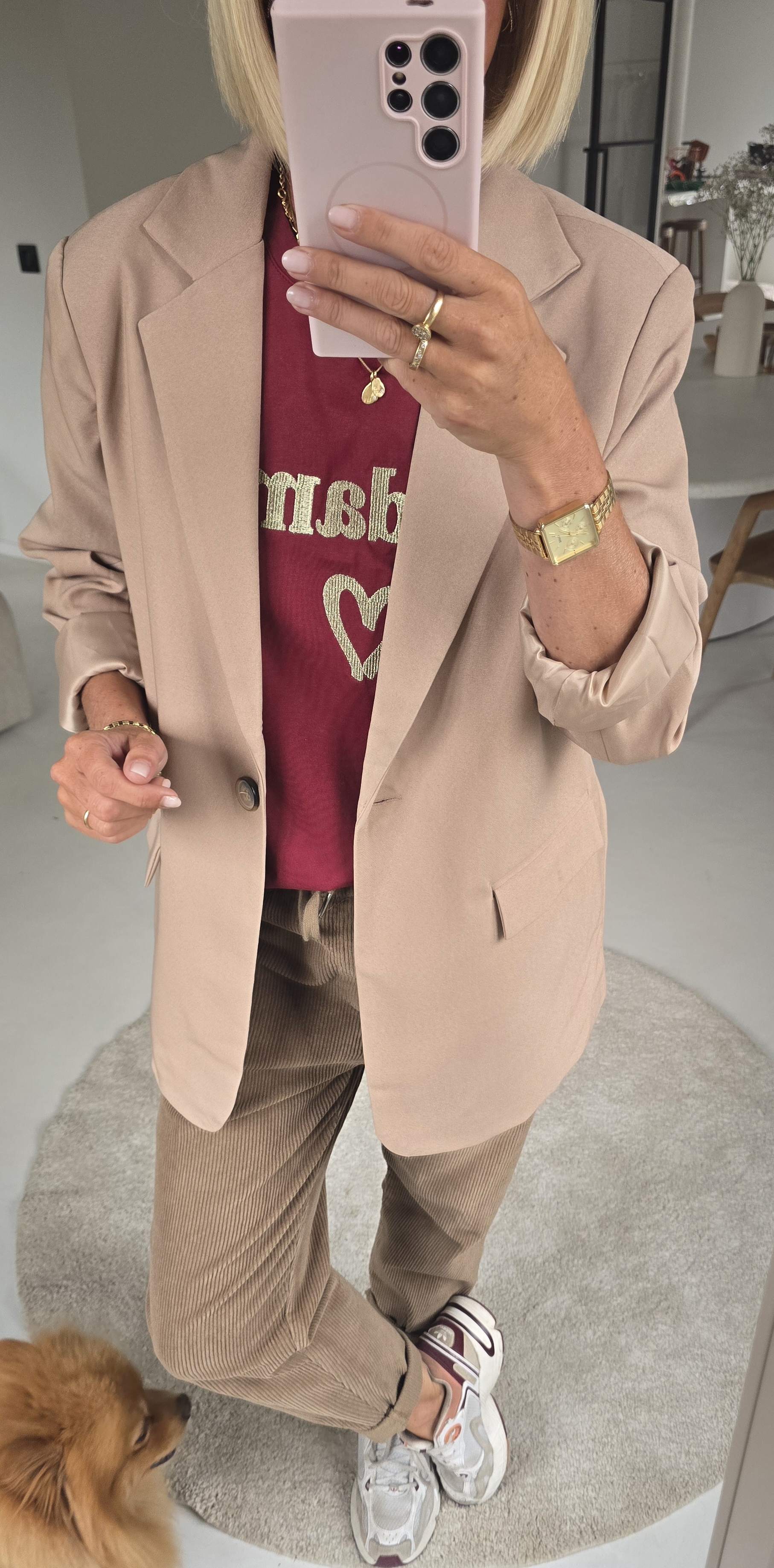 MADAME cotton T-shirt burgundy