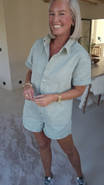JINA denim playsuit sage green