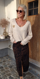 LEO HEART knit melêe beige