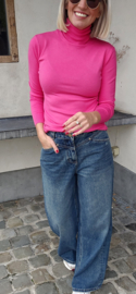 BASIC viscose turtleneck knit fuschia