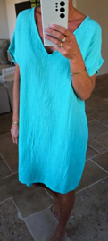 ADELFIA midi tetra dress turquoise
