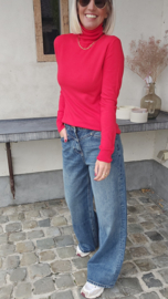 BASIC viscose turtleneck knit red