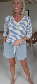 SOPHIA striped v-neck longsleeve royal blue