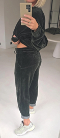 VERO soft velvet jogger set bottle green