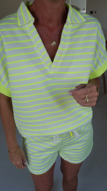 ELLIE striped set neon yellow