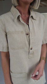 THE PERFECT JEANS dress short-sleeved beige