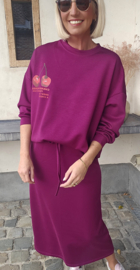 LOVELY sweatshirt skirt aubergine