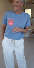 HAPPY cotton T-shirt blue