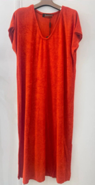 DIDI maxi terry T-shirt dress red v-neck