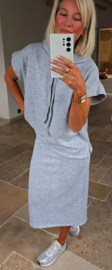 SYLKE skirt and sleeveless hoodie set grey