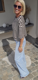 AYLIN oversized striped T-shirt chocolat