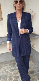 NELLE striped oversized suit pants navy