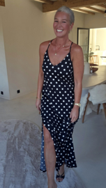 EMILIA polka maxi dress black