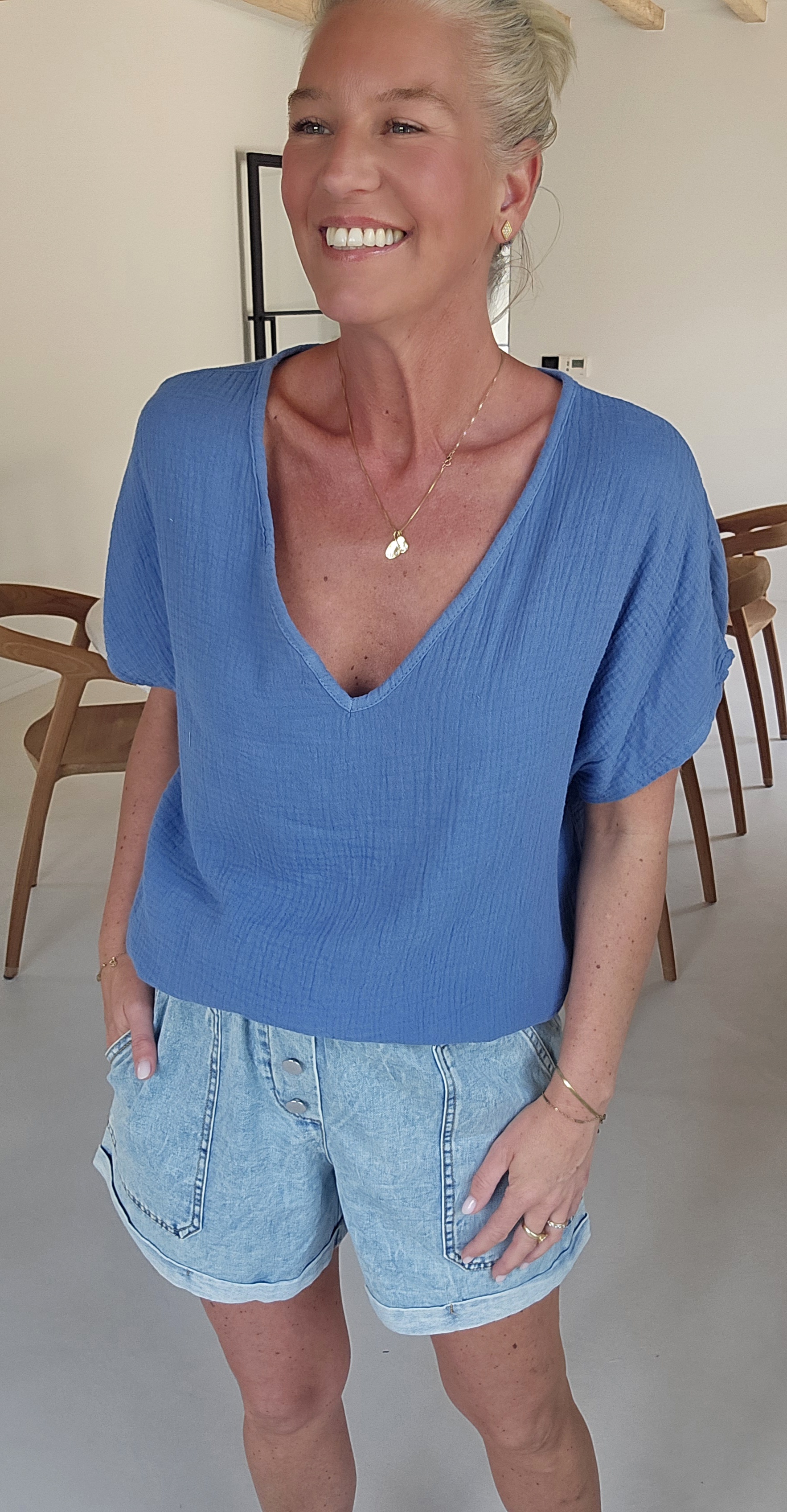 AMALFI tetra tee jeans blue