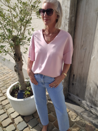 JOJO large v-neck T-shirt pink