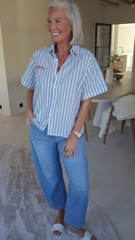 SEASIDE LOVERS short-sleeved shirt blue