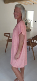 DIDI short terry dress salmon pink