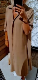 RHEA maxi shirt dress taupe