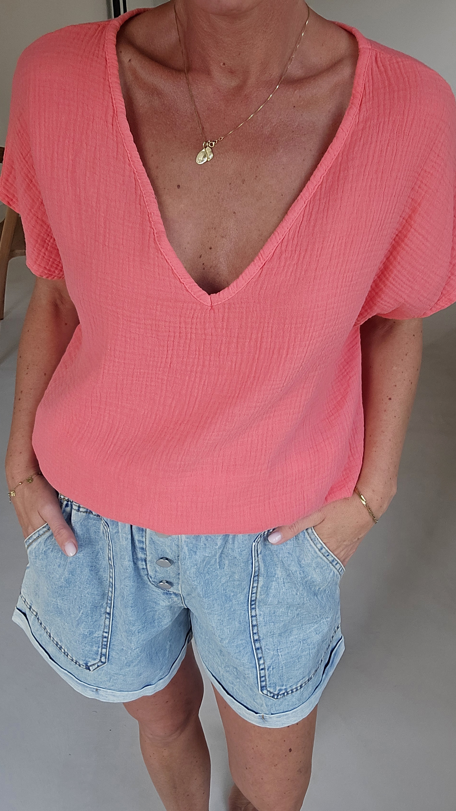 AMALFI tetra tee peach