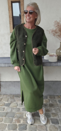 MELIA 3 sleeveless teddy jacket khaki