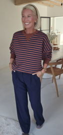 AMANDA striped sweatshirt chocolat navy