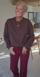 FAUVE oversized cotton sweatshirt chocolat