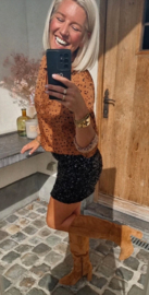 BLISS mini glitter skirt black