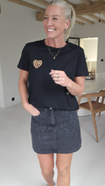 HEART leo T-shirt black
