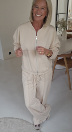 JUNA jogger sweat cardigan beige