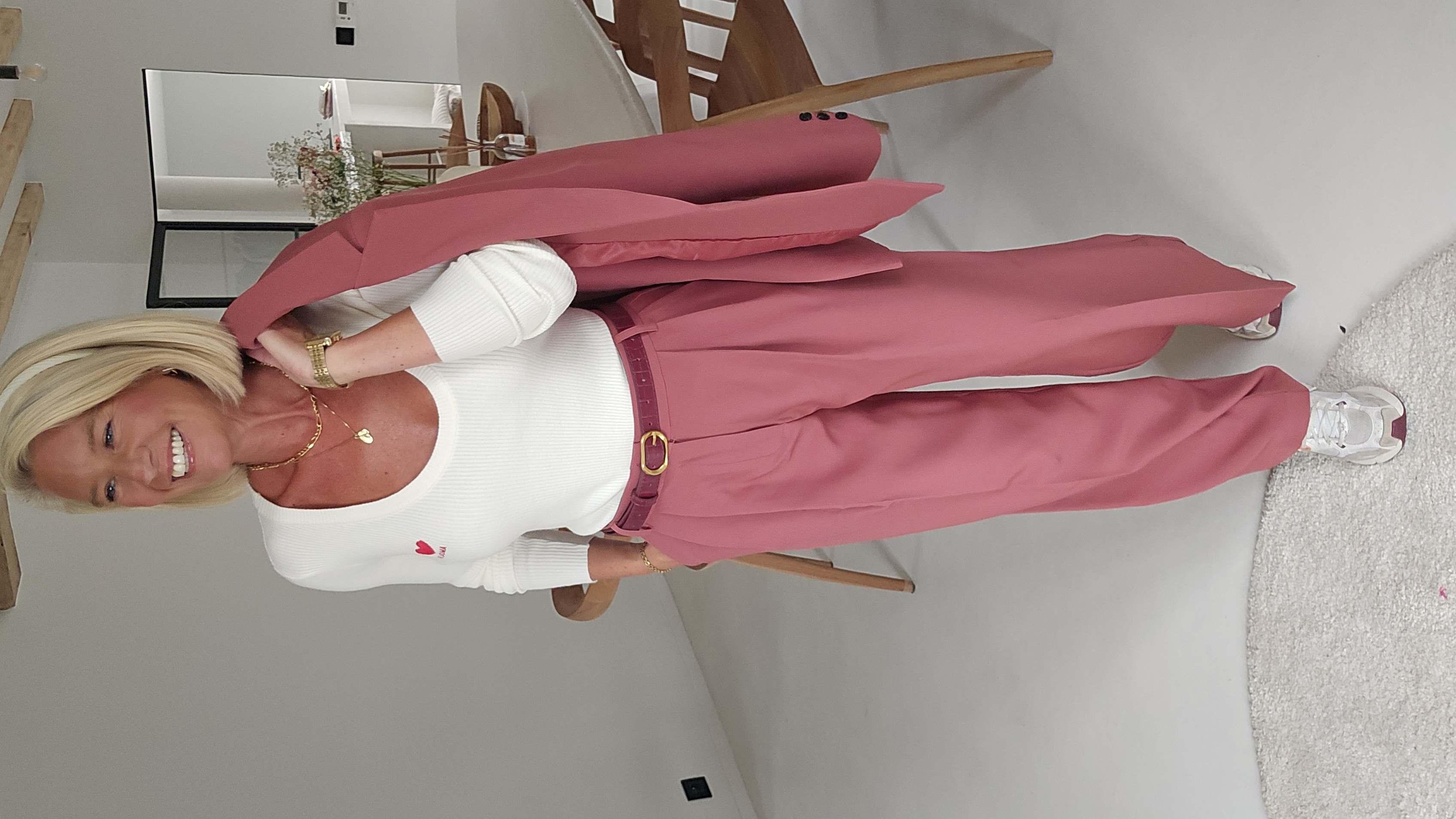 BILLIE-JEAN suit pants old pink