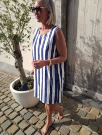 ANOUCK striped denim dress navy