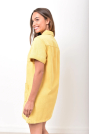 THE PERFECT JEANS dress short-sleeved yellow