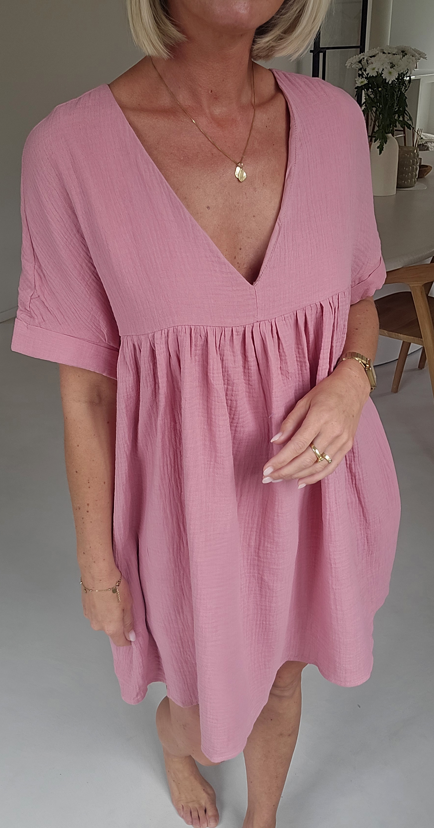 LOTJE tetra playsuit dress soft old pink