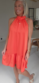 HAVY silky satin dress soft peachy orange