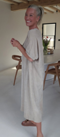 MANDIE soft velvet maxi dress beige