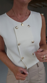 DION sleeveless cardigan ecru