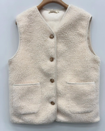 MELIA 3 sleeveless teddy jacket ecru