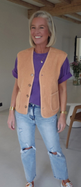 MELIA sleeveless teddy jacket peachy orange