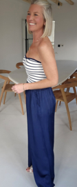 SALLI satin loose pants navy