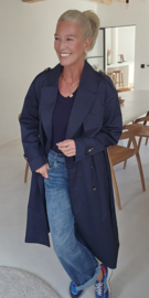 MEYLI maxi trench coat navy